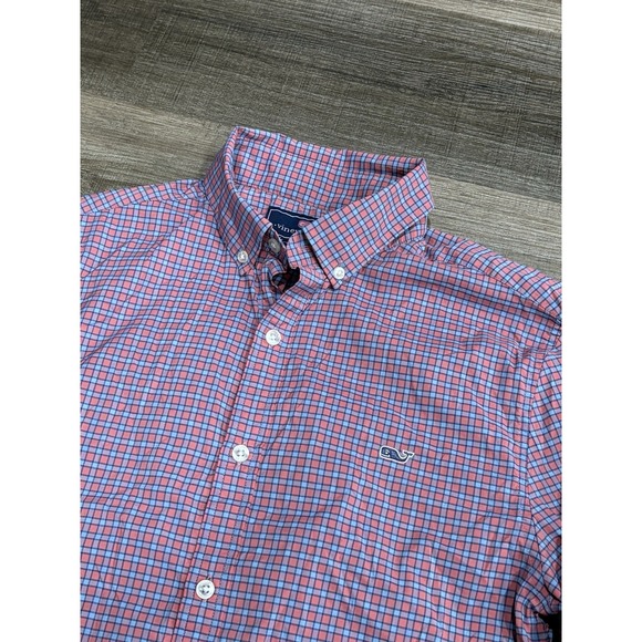 Vineyard Vines Other - Vineyard Vines Whale Shirt Small‎ Slim Fit Button Down Plaid Nylon Spandex
